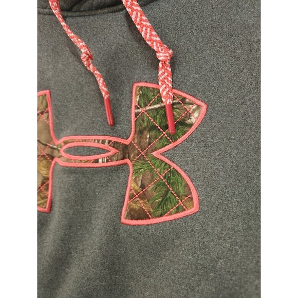 Under Armour Storm Gray Hoodie Sweatshirt Hunting Camo Pink Womens Size MEDIUM - Picture 3 of 13